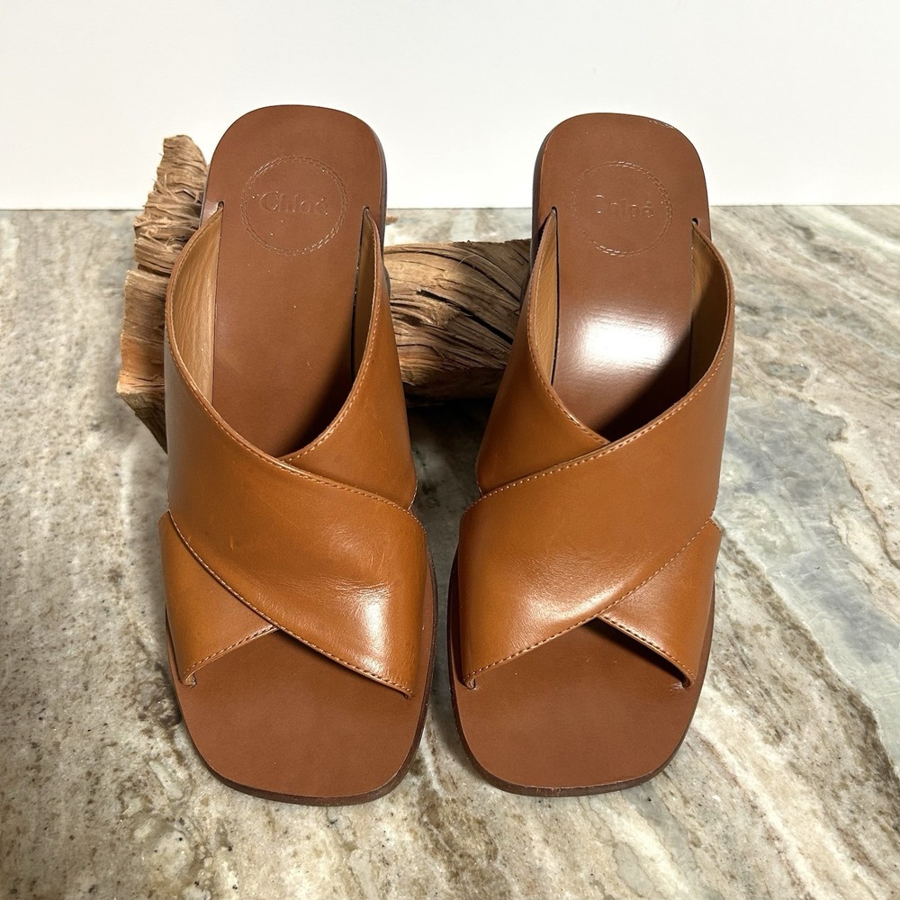Chloe Laia Women's Wedge Sandals with A Woven Block Heel. Size 8. Retail $799